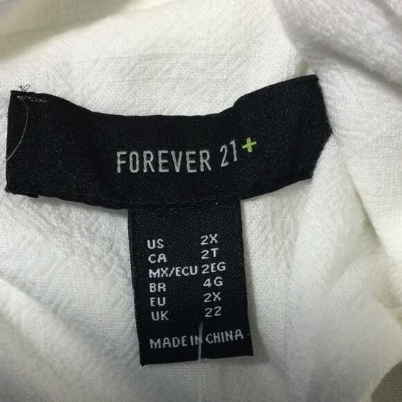 FOREVER 21 SZ 2X plus white rayon double breasted blazer jacket NWT B102 - Picture 7 of 10